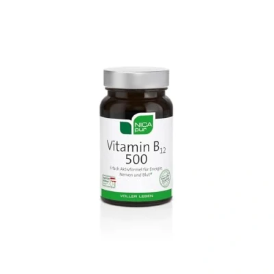 Obrázek NICApur Vitamin B12 500, s různými sloučeninami vitaminu B12, 60 kapslí