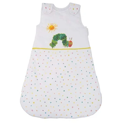 Obrázek Herding RAUPE NIMMERSATT Baby Schlafsack, 70 cm, Seitlich umlaufender Reißverschluss und Druckknöpfe, Weiß