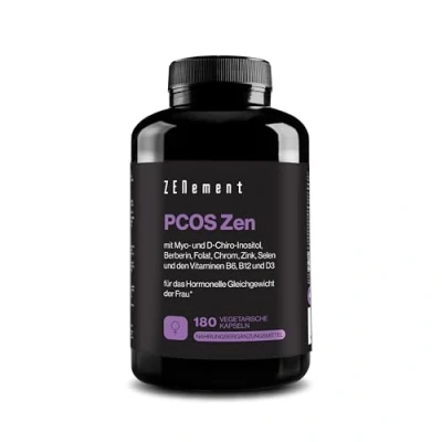 Obrázek Myo inositol a D chiro 40:1 PCOS, kompletní receptura pro polycystické vaječníky hormonální rovnováha podpora metabolismu 180 vegetariánských kapslí Zenement