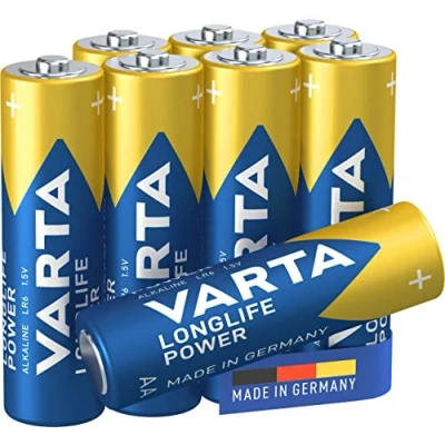 Obrázek VARTA Batterien AA, 8 Stück, Longlife Power, Alkaline, 1,5V, für Spielzeug, Funkmäuse, Taschenlampen, Made in Germany