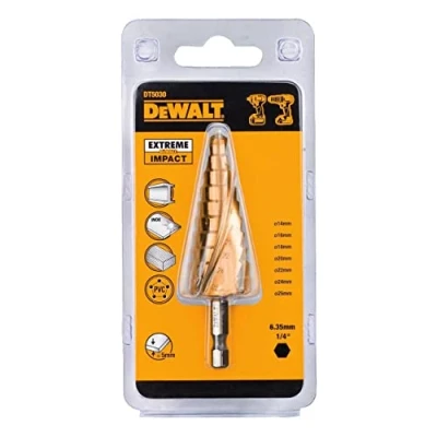 Obrázek DEWALT Extreme Impact stupňovitý vrták HSS G DT5030 (1425 mm, extrémně robustní, vyrobený z jednoho kusu, absolutně bezstupňové vrtání, pro použití ve vrtačkách (akumulátor a kabel))