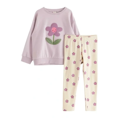 Obrázek Lindex SET Flower Mikina pro děti, Velikost: 68, Light lilac