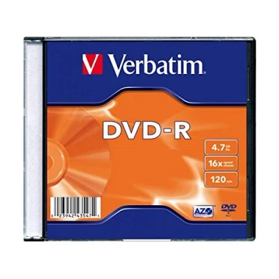 Obrázek Verbatim DVD R AZO 4.7GB 16x matt Silver Surface Slimcase Single