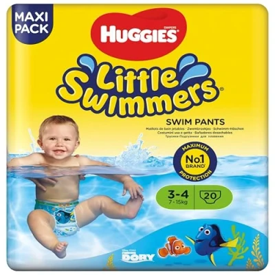 Obrázek Huggies Plavecké plenky Little Swimmers, velikost 3 4 (7 15 kg), 1 balení po 20 kusech