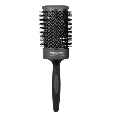 Obrázek Termix Evolution Plus. Profesionální tepelný kulatý kartáč na vlasy s keramickou trubicí pro kadeřnický salon. Speciálně husté a tvrdé vlasy. Afroamerické Průměr: 60 cm, černý