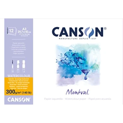 Obrázek Canson Montval Blok jednostranně lepený, DIN A3, 12 listů, 300 g/m²