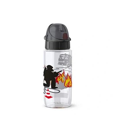 Obrázek Emsa 518305 Drink2Go Tritan láhev na pití 0,5 litru dětský uzávěr do auta 100% těsní odolná proti vytečení vhodná myčky bez BPA Fireman