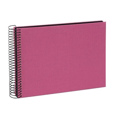 Obrázek goldbuch 20908 Spirálové album Bella Vista, fotoalbum 24 x 17 cm, s 40 černými stranami, upomínkové z lnu, fotokniha na obrázky a fotografie k nalepení, fuchsia
