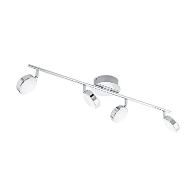 Obrázek EGLO LED stropní svítidlo Salto, se 4 žárovkami, zářič z kovu a plastu, lampa do obývacího pokoje v chromu, chodby, teplá bílá