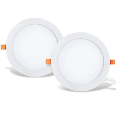 Obrázek LVWIT 2x 25W ultratenká vestavná LED svítidla, nahrazuje 200W halogen, kulaté stropní svítidlo s ovladačem, neutrální bílá 4000 K, 2250 lm, AC 230 V, downlight/vestavná bodová světla (balení 2 ks)