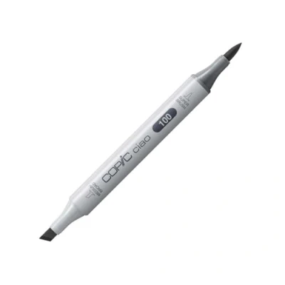 Obrázek COPIC Ciao Marker typ 100, černý, univerzální zvýrazňovač rozvržení, se středně širokou a štětcovou špičkou