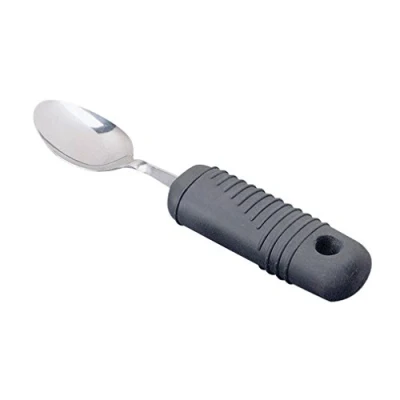 Obrázek ohebná nafukovací lžíce Sammons Preston Sure Grip z ušlechtilé oceli s 4&quot; dlouhou silnou gumovou rukojetí dobrou rukojetí, pomůckou pro artritidu, slabá chřipka, impulsní imperenty