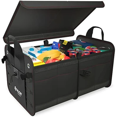 Obrázek ATHLON TOOLS Prémiová taška do zavazadlového prostoru s víkem 60 litrů XXL organizér Extra stabilní a voděodolné podlahy protiskluzovým suchým zipem
