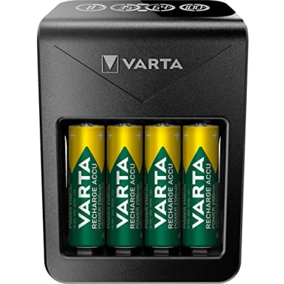 Obrázek nabíječka Varta Plug Charger +, pro baterie v zařízeních AA / AAA 9V a USB, nabíjení jednoho slotu, detekce vadných článků, vč. 4x 2100mAh baterií
