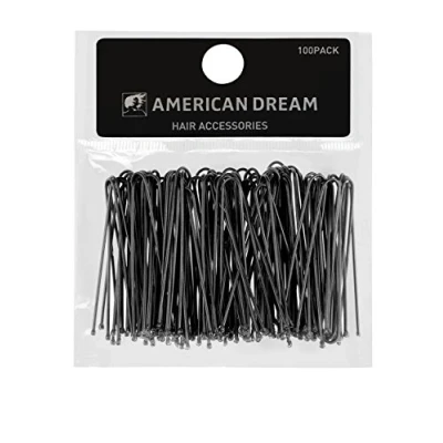 Obrázek American Dream Pack of 100 x vlasová Černá hladká 2 palce/5 cm Délka, 1 balení (1 60 g)