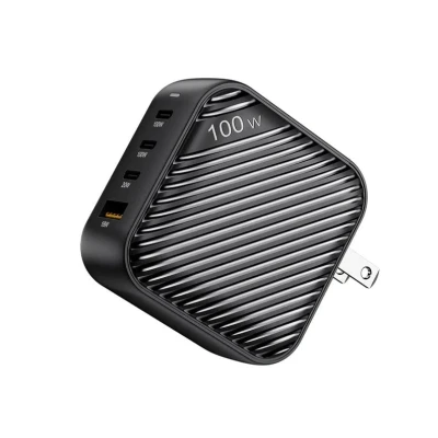 Obrázek INVZI Adaptér GaN II 100W + EU/UK/AU koncovky Barva (vzor): černá