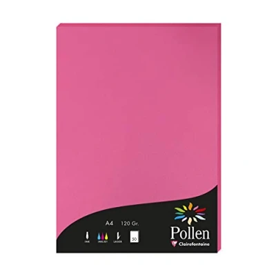 Obrázek Clairefontaine Balení 4221C s 50 kartami pyl 120 g, DIN A4, 21 x 29,7 cm, fuchsie