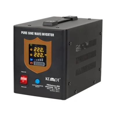 Obrázek Záložní napájení KEMOT PROsinus 800URZ3405B střídač čistý sinus funkce nabíjení 12 V 230 800 VA/500 W, černý