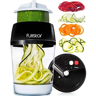 Obrázek Spiralschneider Gemüse mit Behälter Gemüseschneider Spaghetti Gemüsehobel für Gemüsespaghetti, Zucchini Karotte Gurke Kürbis Kartoffel (4 in 1)