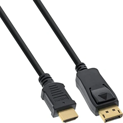 Obrázek InLine 17181 DisplayPort na HDMI konvertor kabel, černý, 1 m