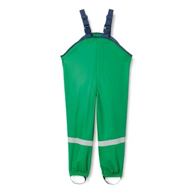 Obrázek Playshoes Matné kalhoty s laclem do deště bez podšívky Unisex dětské větruodolné a nepromokavé oblečení deště, zelené, 92, Zelená