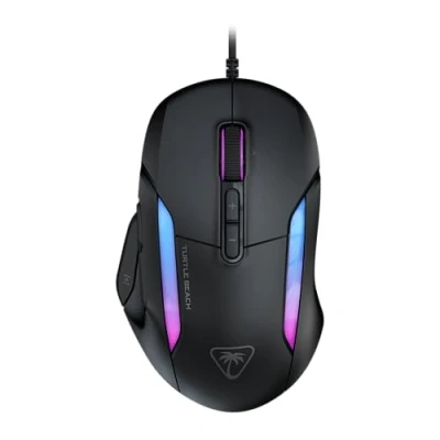 Obrázek Turtle Beach Kone II Ergonomická herní myš RGB, 26K DPI optický senzor, spínač se 100 miliony životnosti klikání, 23 programovatelných funkcí, 4D scrolovací kolo, černá