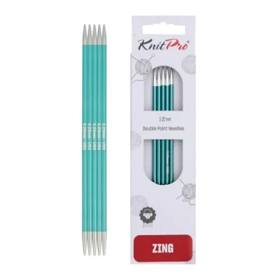 Obrázek KnitPro K47006 jehlice na ponožky, kovové, zelené, 15 cm / 3,25 mm