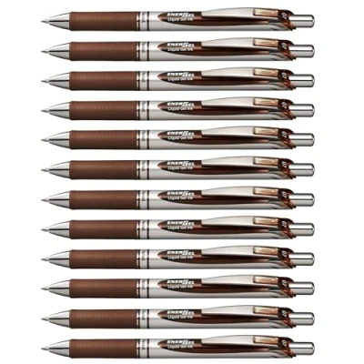 Obrázek Pentel EnerGel XM BL77 gelové pero s tlakovou mechanikou, hnědá (12 kusů)