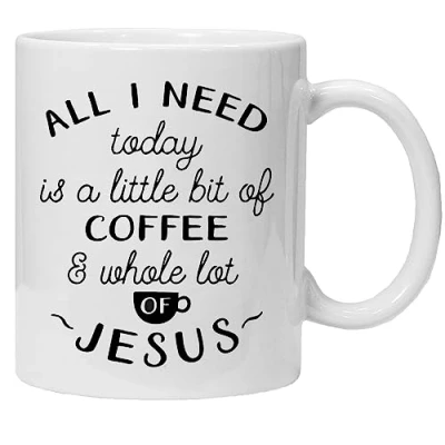 Obrázek Acen Little Bit Whole Lot of Jesus Tasse, Keramik, 313 ml, Weiß, 9 x cm, MUG217