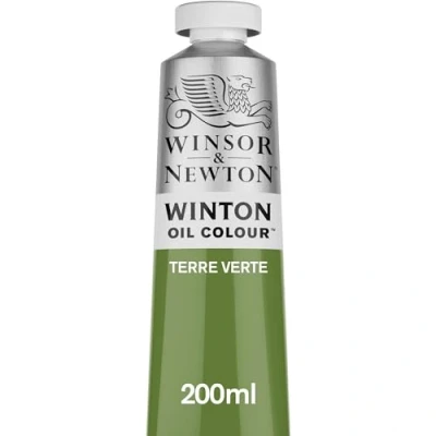 Obrázek Winsor &amp; Newton 1437637 Winton, jemná kvalitní olejová barva 200ml tuba s rovnoměrnou konzistencí, odolná vůči světlu, vysoká krycí schopnost, bohatá na barevné pigmenty zelená zemina