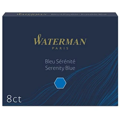 Obrázek Vodotěsná kazeta Waterman standardní balení 8 kusů Serenity, modrá