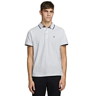 Obrázek JACK &amp; JONES Pánská polokošile Jjepaulos Polo Ss Noos, White 8, XS