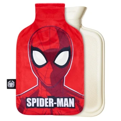 Obrázek Marvel ohřívací láhev s fleecovým potahem dlouhá, 1,7 nebo 2 litry hřejivá pro ženy (červený Spiderman)