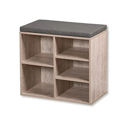 Obrázek Kesper Botník se sedacím polštářem, materiál: Dřevovláknitá deska, rozměry: š 51,5 x v 48 cm d 29,5 cm, barva: bílá chlazená 15911
