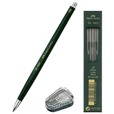 Obrázek Faber Castell tužka na náplň TK 9400, tloušťka tuhy: 2 mm, stupeň tvrdosti: HB + náhradní náplně a ořezávátko tuhy