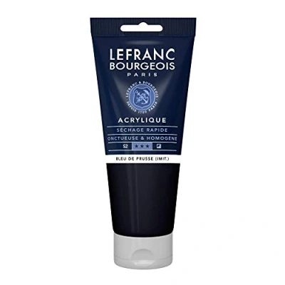 Obrázek Lefranc Bourgeois 300422 Fine akrylová barva pruská modrá barva, 200ml tuba, krémová na vodní bázi, rychleschnoucí, stálá světle, voděodolná