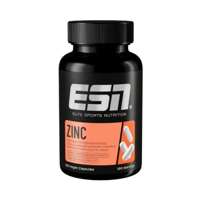Obrázek ESN Zinc, 120 kapslí, bisglycinát zinečnatý, 25 mg zinku v jedné kapsli, pro váš imunitní systém, veganské, testovaná kvalita vyrobeno Německu