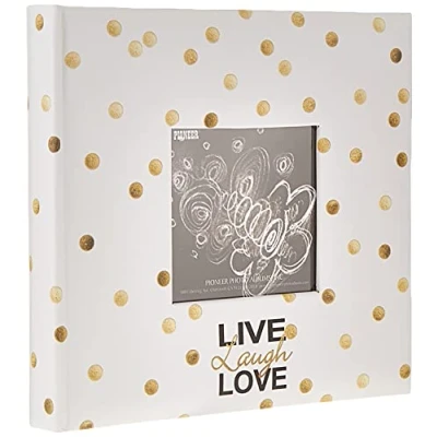 Obrázek Pioneer Photo Albums Golden Dots Fotoalbum, Motiv: Live Laugh Love, 10 x 15 cm, goldfarben