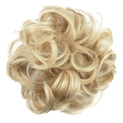 Obrázek CAISHA Vlasový díl Guma do vlasů Vysoké účesy pro nevěstu Objemné Kudrlinky Drdol Umělé vlákno DM15 cm Blond Mix G28A