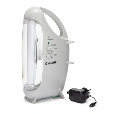 Obrázek Velamp ir160evo Lampe LED Tragbar, wiederaufladbar 320 Lumen mit Funktion Anti Schnittwunden Steckdose, Kunststoff, 4,5 W, hellgrau, 16 x 28,5 10