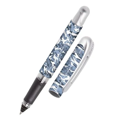 Obrázek Online Kuličkové inkoustové bombičky College Camouflage, pero pro praváky a leváky, ergonomická rukojeť, kvalitní pero, standardní kazety, vč. kombinované patrony modrá