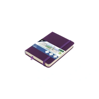 Obrázek Skicák Kangaro A6 Purple Heart PU Hardcover 80 listů 140 gramů krémově zbarveného papíru s gumičkou a páskem