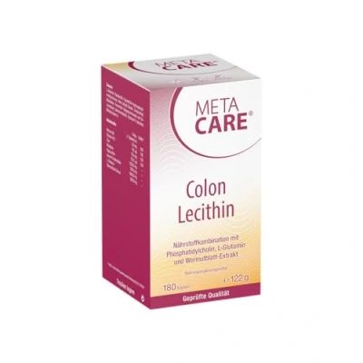 Obrázek META CARE Colon lecitin vysoce kvalitní fosfatidylcholin L glutamin rostlinný doplněk extraktem z pelyňkových listů vysoká dávka veganský 180 kapslí