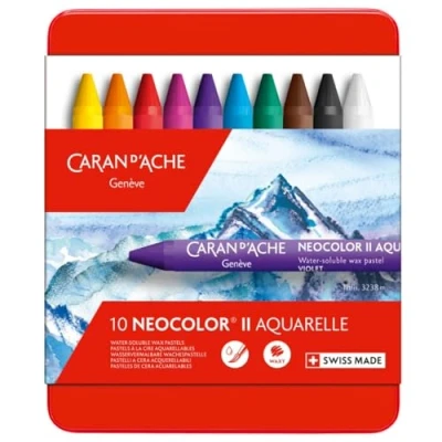 Obrázek Caran d&#039;ACHE 7500.31 NEOCOLOR II(2) Akvarelové voskové místo v kovové krabičce 10 kusů
