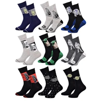 Obrázek Herren Socken Star Wars Komfort und Fantasie aus Baumwolle verschiedene Modelle je nach Verfügbarkeit. Gr. 43/46, 9er Pack