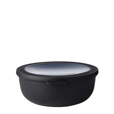 Obrázek Mepal Multi Bowl Cirqula Round dóza na zásoby s víkem vhodný jako vzduchotěsný úložný box do ledničky, nádobí mikrovlnné trouby a dózy uchovávání potravin 1250 ml Nordic Black