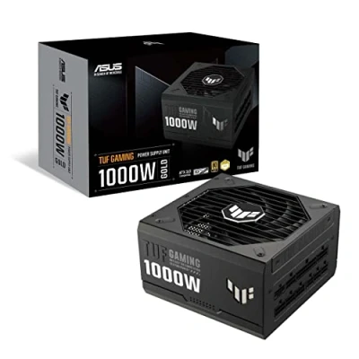 Obrázek ASUS TUF Gaming 1000W zlatý napájecí zdroj (1000 wattů, plně modulární zdroj, kompatibilní ATX 3.0, Axial tech ventilátor, povrchová úprava PCB, dvojité kuličkové ložisko)