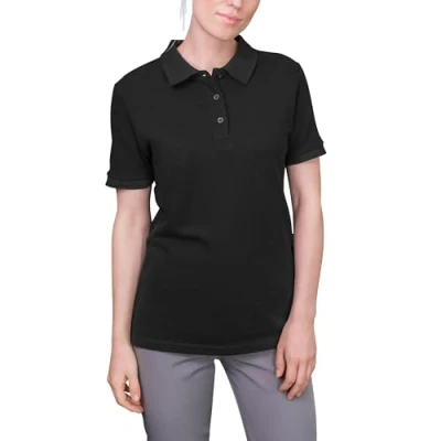 Obrázek HRM dámské luxusní polotriko I Premium polotričko ze 100% bavlny Basic Polohkošile do 60 C stálobarevná Kvalitní &amp; udržitelné horní díly, černá (Black 01 black)