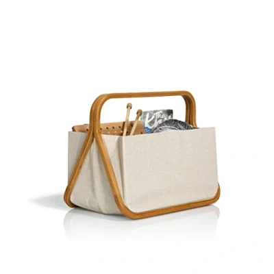 Obrázek Prym Segeltuch und Bambus (45x27x37cm) Naturbeige Farbe Design Falten Korb speichern 1 Stück