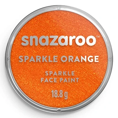 Obrázek Snazaroo 1118531 Schminkfarbe Schimmernd Orange, 18ml Topf hautfreundliche Gesichtschminke auf Wasserbasis, wasservermalbar, parabenfrei, Face &amp; Bodypaint Farbe für Kinder Erwachsene